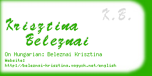 krisztina beleznai business card